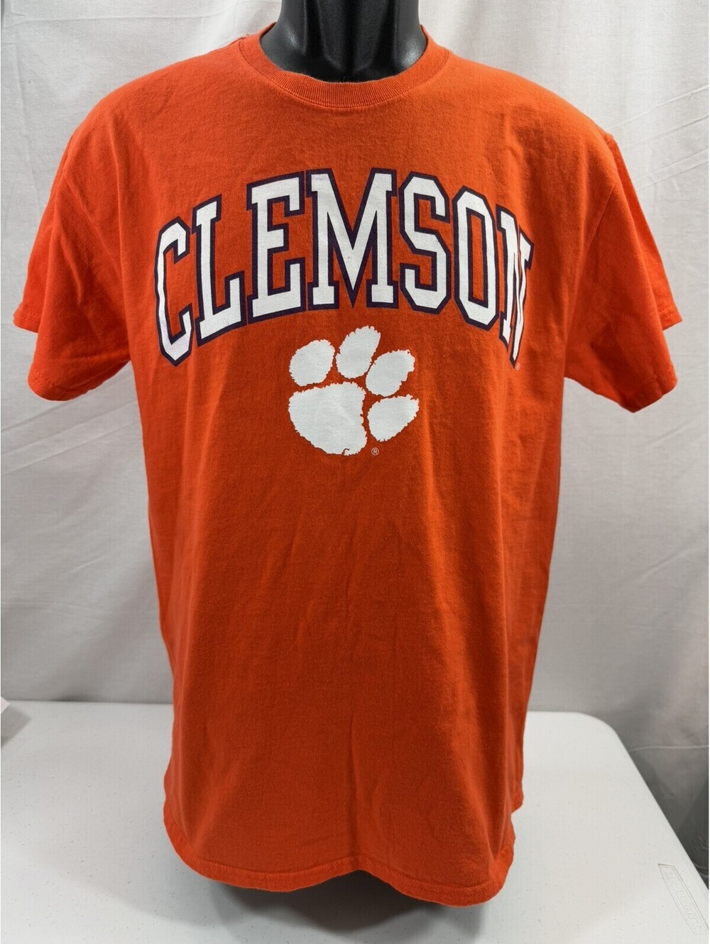 VTG Clemson Tigers T-Shirt Orange Size M Medium Graphic Tee Gildan Heavy Cotton